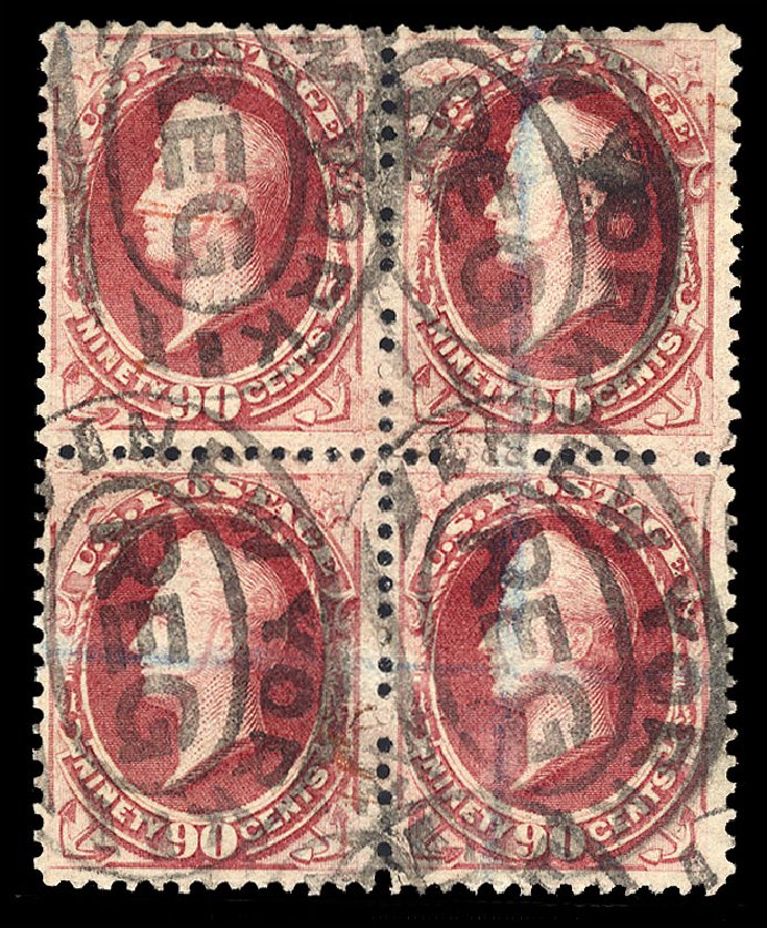 Values of US Stamp Scott Catalog #191: 90c 1879 Perry. Cherrystone Auctions, Mar 2013, Sale 201303, Lot 53