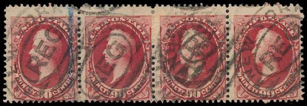 Price of US Stamp Scott Catalogue 191 - 90c 1879 Perry. Daniel Kelleher Auctions, Oct 2011, Sale 626, Lot 183