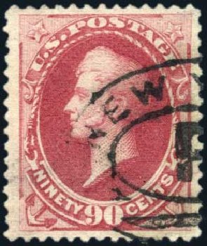 US Stamps Value Scott Catalog 191 - 90c 1879 Perry. Harmer-Schau Auction Galleries, Mar 2011, Sale 89, Lot 206