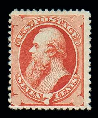 US Stamp Values Scott Cat. # 196 - 1880 7c Stanton Special Printing. Matthew Bennett International, Jun 2007, Sale 319, Lot 1208