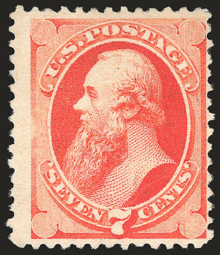 US Stamps Values Scott Cat. # 196 - 1880 7c Stanton Special Printing. Robert Siegel Auction Galleries, Apr 2010, Sale 984, Lot 504