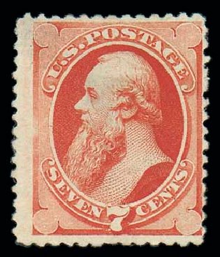 Values of US Stamps Scott 196: 1880 7c Stanton Special Printing. Matthew Bennett International, Dec 2007, Sale 325, Lot 1666