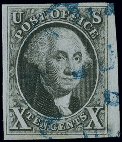 Costs of US Stamp Scott Cat. 2 - 1847 10c Franklin. Matthew Bennett International, Jun 2008, Sale 328, Lot 457