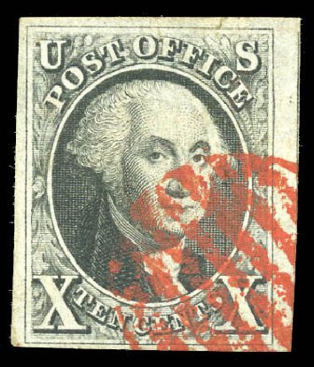 US Stamp Price Scott Catalog 2: 1847 10c Franklin. Matthew Bennett International, Sep 2011, Sale 338, Lot 1667