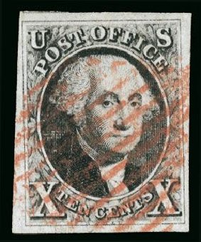 US Stamps Price Scott Cat. # 2: 1847 10c Franklin. Cherrystone Auctions, Mar 2008, Sale 200803, Lot 27