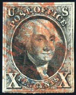 Value of US Stamps Scott # 2 - 1847 10c Franklin. Harmer-Schau Auction Galleries, Feb 2010, Sale 84, Lot 1227