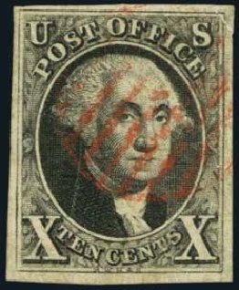 Costs of US Stamps Scott Catalog # 2 - 10c 1847 Franklin. Harmer-Schau Auction Galleries, Oct 2011, Sale 91, Lot 167