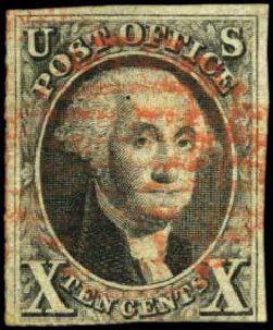 Prices of US Stamp Scott Catalogue 2 - 10c 1847 Franklin. Harmer-Schau Auction Galleries, Feb 2012, Sale 92, Lot 757