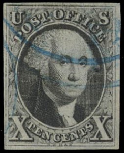 US Stamp Value Scott Cat. 2 - 1847 10c Franklin. Daniel Kelleher Auctions, Jul 2011, Sale 625, Lot 627