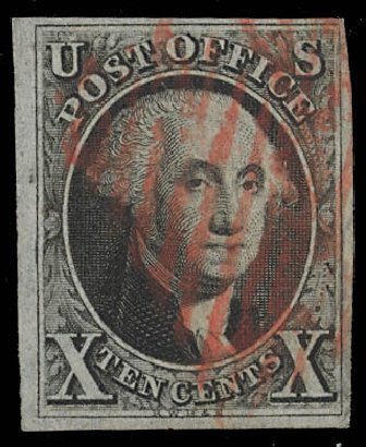 US Stamps Value Scott Catalogue 2 - 1847 10c Franklin. Daniel Kelleher Auctions, Feb 2013, Sale 634, Lot 597
