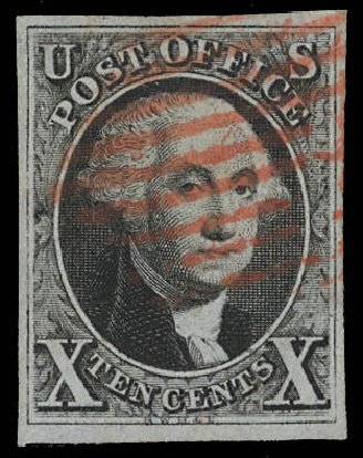 Values of US Stamps Scott Catalogue 2 - 1847 10c Franklin. Daniel Kelleher Auctions, Feb 2013, Sale 634, Lot 637