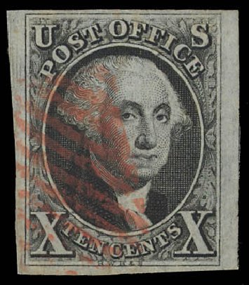 Costs of US Stamps Scott Cat. 2: 1847 10c Franklin. Daniel Kelleher Auctions, Feb 2013, Sale 634, Lot 647