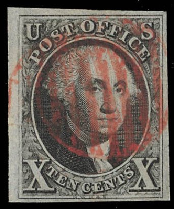 US Stamp Price Scott Cat. 2 - 10c 1847 Franklin. Daniel Kelleher Auctions, Feb 2013, Sale 634, Lot 687