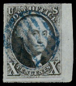 Costs of US Stamps Scott Catalog #2 - 1847 10c Franklin. Daniel Kelleher Auctions, Sep 2013, Sale 639, Lot 347