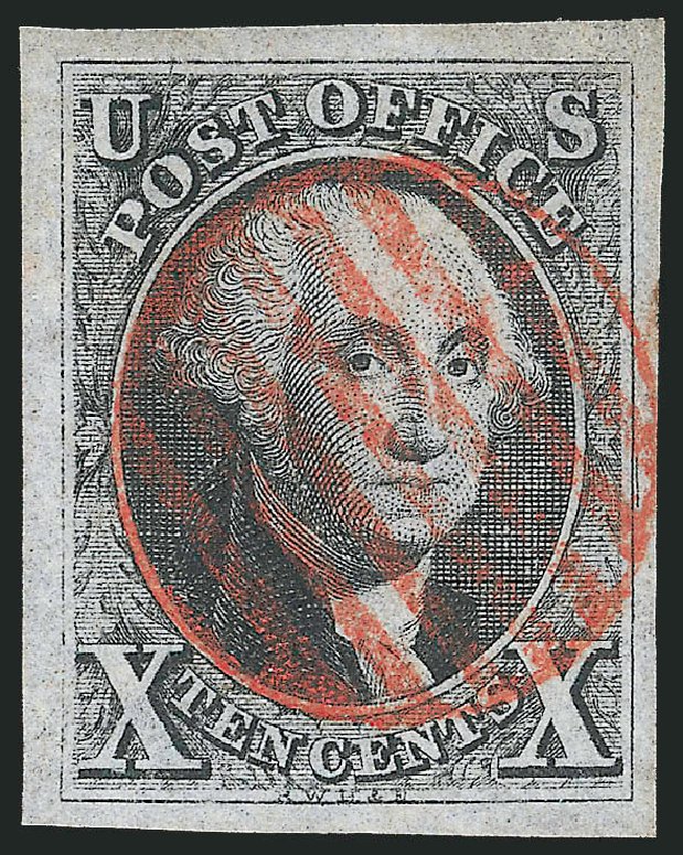 Values of US Stamp Scott Catalog 2 - 1847 10c Franklin. Robert Siegel Auction Galleries, Apr 2012, Sale 1023, Lot 2137