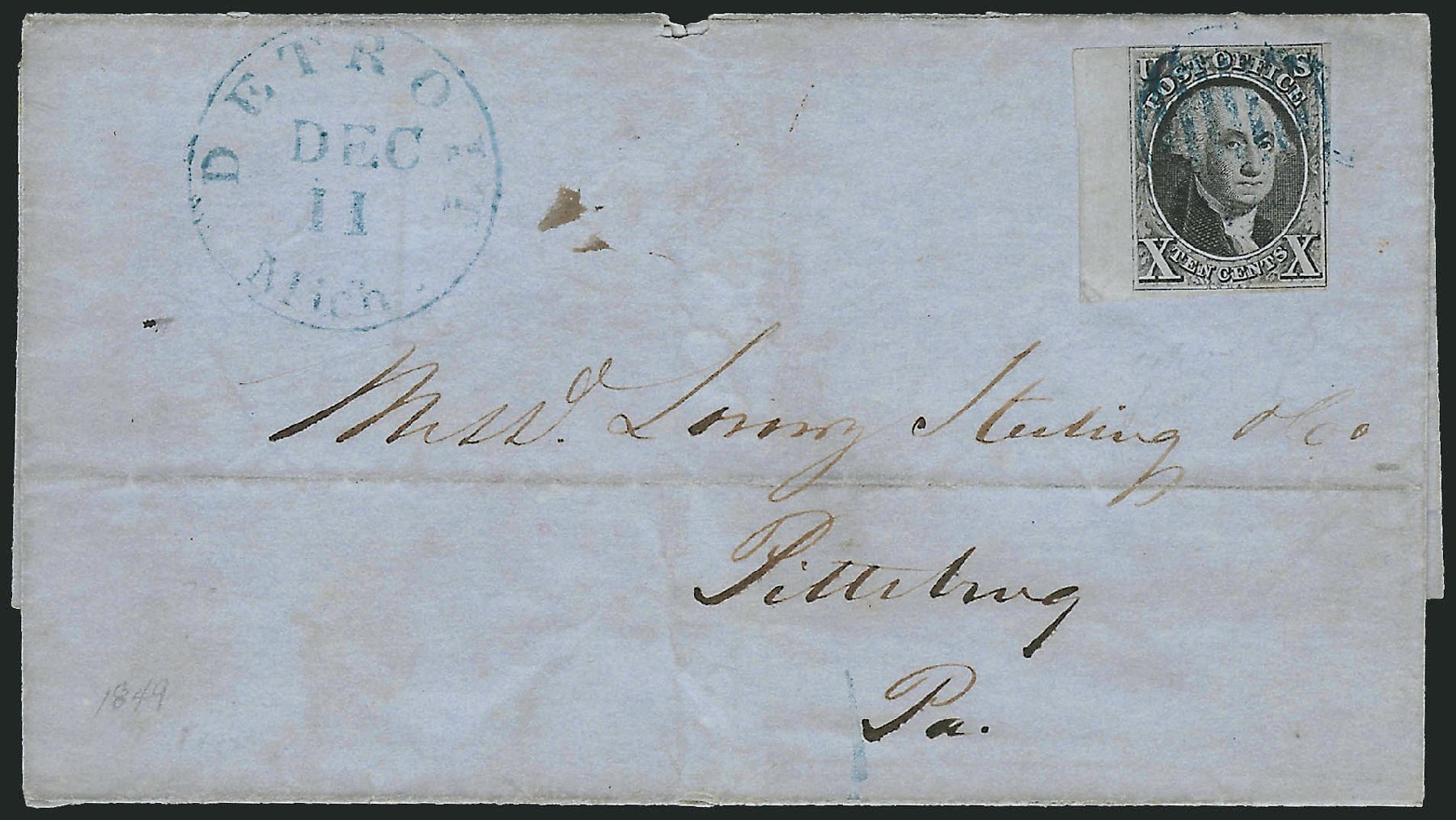 US Stamp Prices Scott #2 - 1847 10c Franklin. Robert Siegel Auction Galleries, Oct 2008, Sale 963, Lot 77
