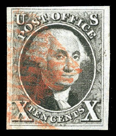 Value of US Stamps Scott Cat. 2 - 1847 10c Franklin. Matthew Bennett International, Feb 2012, Sale 340, Lot 48