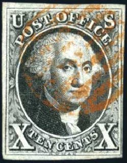 Value of US Stamps Scott Catalogue #2: 1847 10c Franklin. Harmer-Schau Auction Galleries, Oct 2009, Sale 83, Lot 268