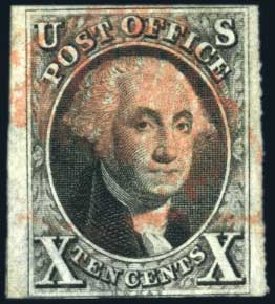 Cost of US Stamps Scott Catalog 2: 1847 10c Franklin. Harmer-Schau Auction Galleries, Jul 2010, Sale 86, Lot 318