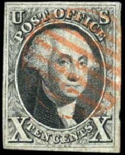 Value of US Stamp Scott Catalog #2 - 1847 10c Franklin. Harmer-Schau Auction Galleries, Oct 2010, Sale 87, Lot 88