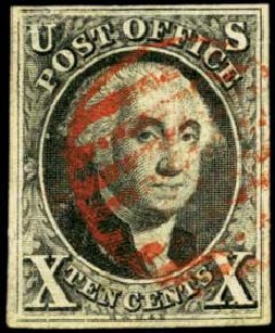 US Stamp Values Scott Catalogue # 2: 1847 10c Franklin. Harmer-Schau Auction Galleries, Feb 2012, Sale 92, Lot 758