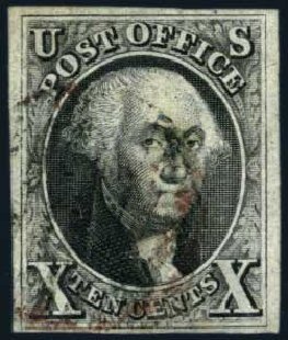 US Stamp Values Scott Catalogue # 2 - 1847 10c Franklin. Harmer-Schau Auction Galleries, May 2013, Sale 97, Lot 318