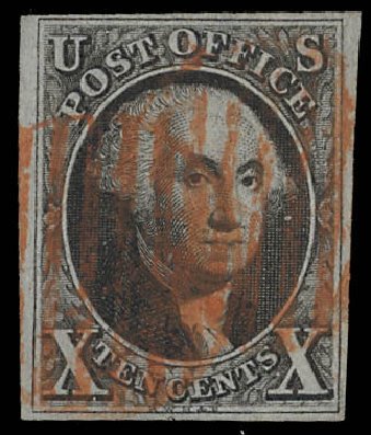 US Stamps Prices Scott #2: 10c 1847 Franklin. Daniel Kelleher Auctions, Feb 2013, Sale 634, Lot 588