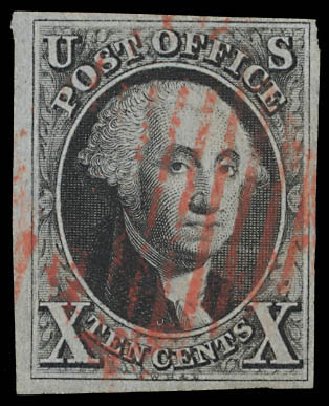 Values of US Stamp Scott Catalog 2: 10c 1847 Franklin. Daniel Kelleher Auctions, Feb 2013, Sale 634, Lot 598