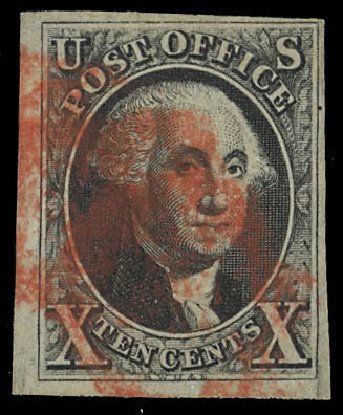 US Stamps Prices Scott Catalog 2: 1847 10c Franklin. Daniel Kelleher Auctions, Feb 2013, Sale 634, Lot 648