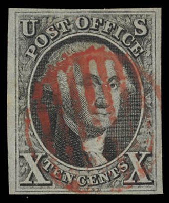 US Stamp Values Scott Cat. 2 - 10c 1847 Franklin. Daniel Kelleher Auctions, Feb 2013, Sale 634, Lot 748