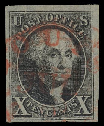 US Stamp Prices Scott Cat. 2: 10c 1847 Franklin. Daniel Kelleher Auctions, Feb 2013, Sale 634, Lot 778