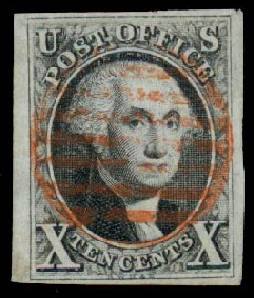 Values of US Stamps Scott #2: 10c 1847 Franklin. Daniel Kelleher Auctions, Sep 2013, Sale 639, Lot 3088
