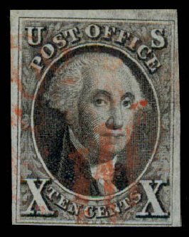 US Stamp Values Scott Catalogue #2 - 1847 10c Franklin. Daniel Kelleher Auctions, Sep 2013, Sale 639, Lot 348