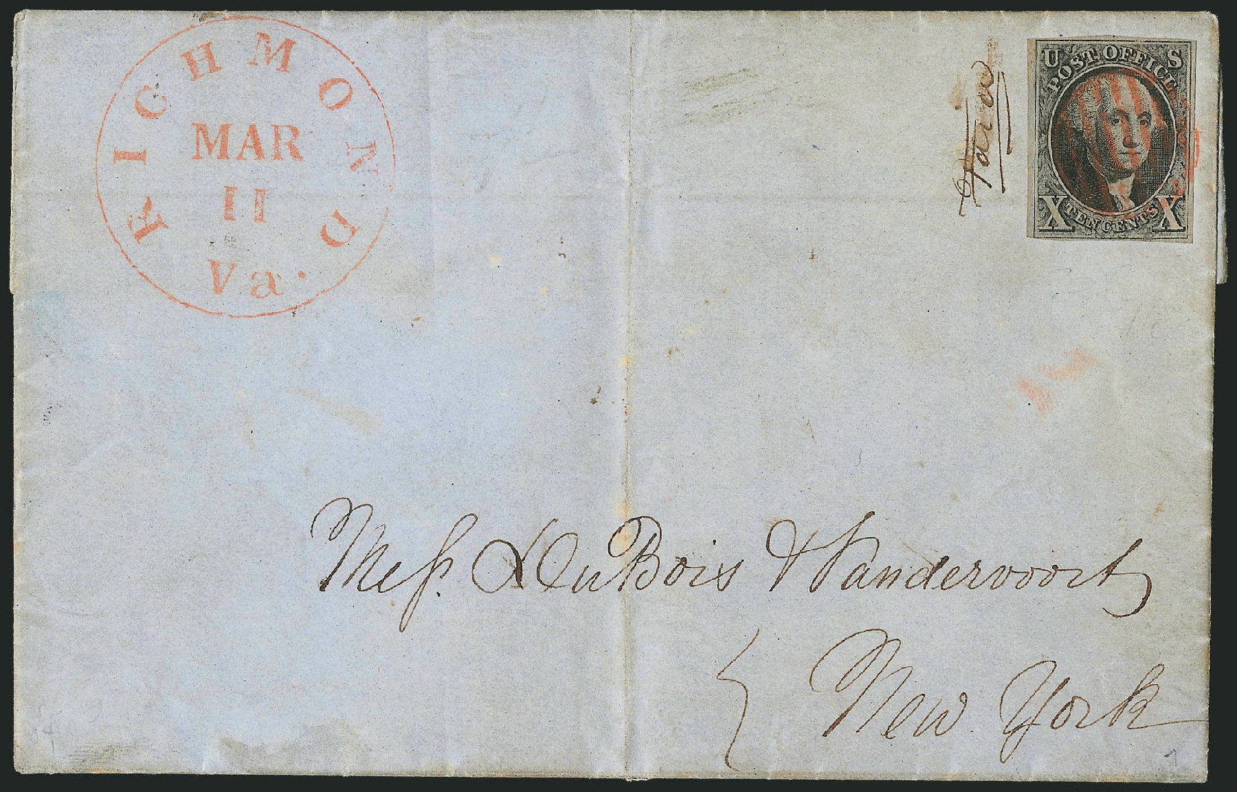 Price of US Stamp Scott Cat. #2 - 10c 1847 Franklin. Robert Siegel Auction Galleries, Dec 2010, Sale 1002, Lot 3678