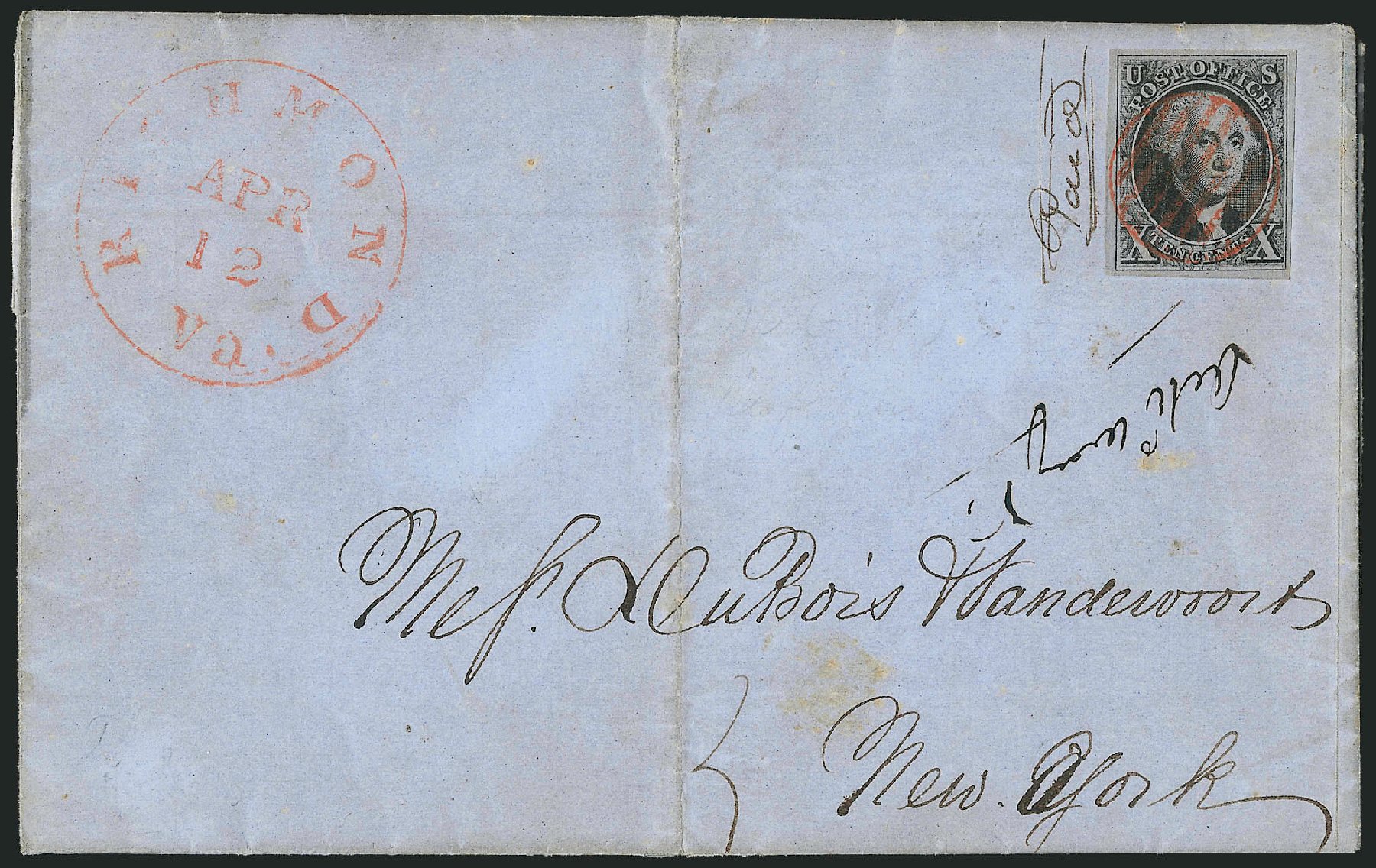 Cost of US Stamps Scott Catalog 2: 1847 10c Franklin. Robert Siegel Auction Galleries, Apr 2012, Sale 1023, Lot 2298