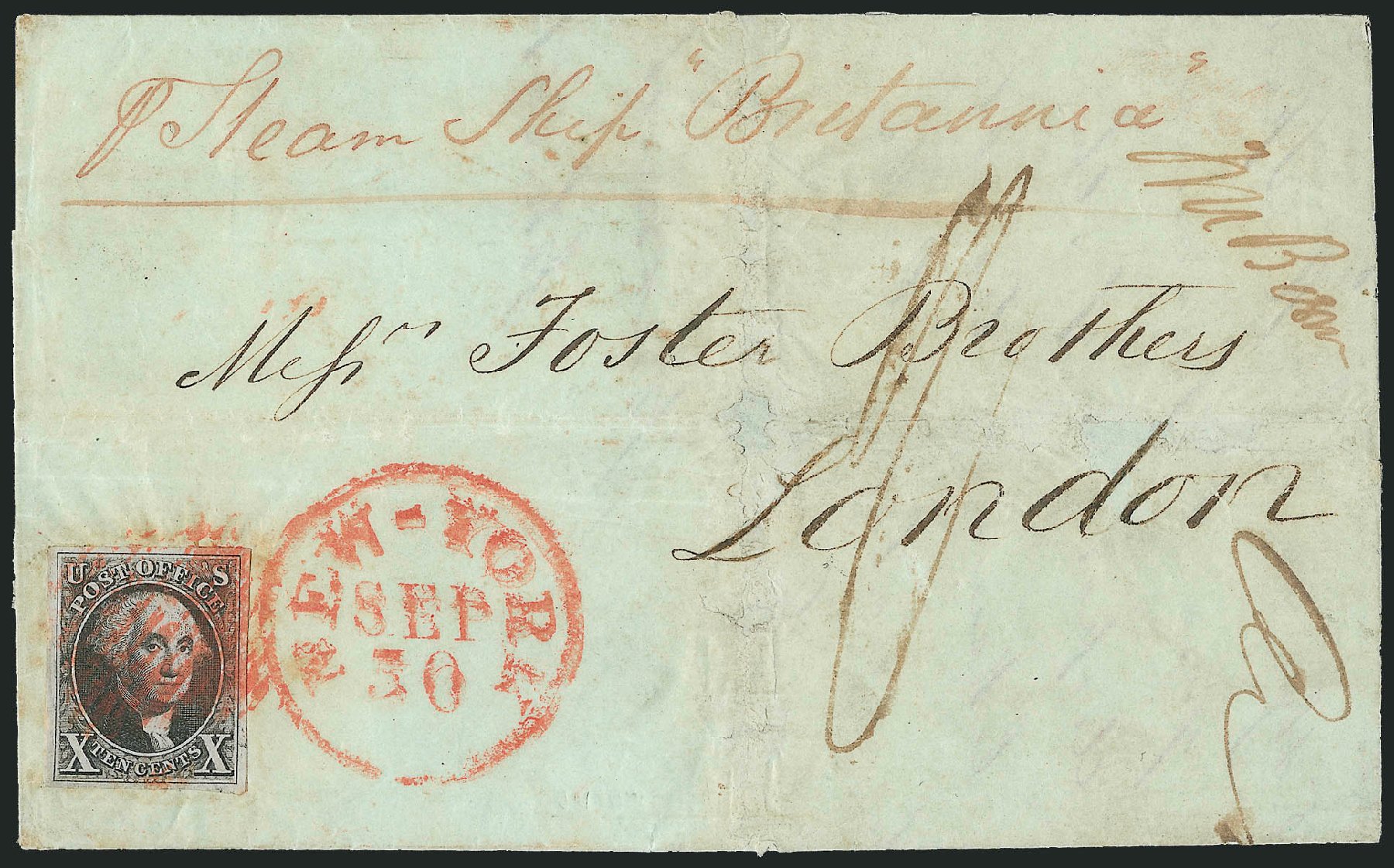 Costs of US Stamp Scott Cat. #2 - 1847 10c Franklin. Robert Siegel Auction Galleries, Apr 2012, Sale 1023, Lot 2488