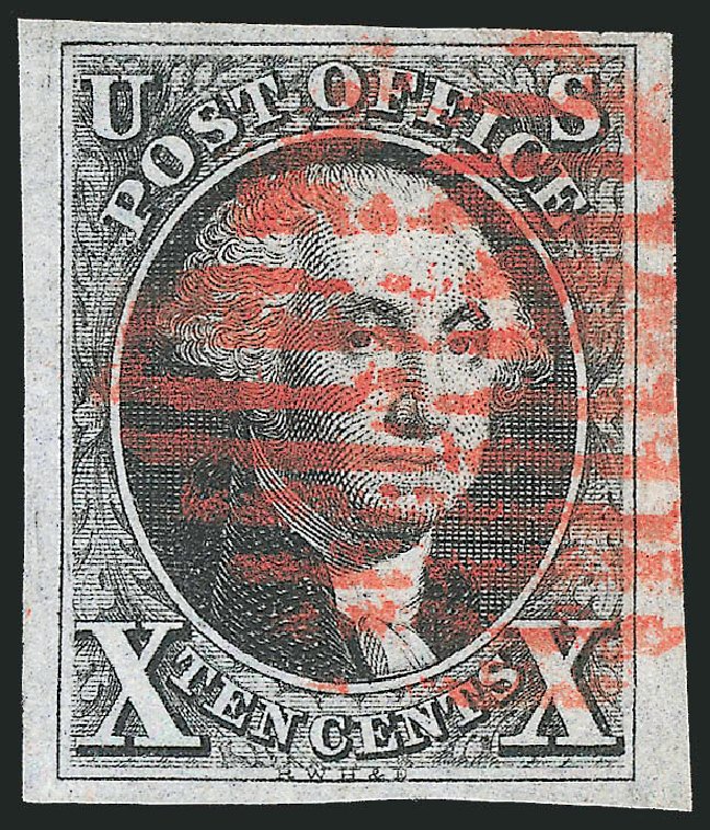 Values of US Stamp Scott 2: 1847 10c Franklin. Robert Siegel Auction Galleries, Dec 2012, Sale 1037, Lot 1378