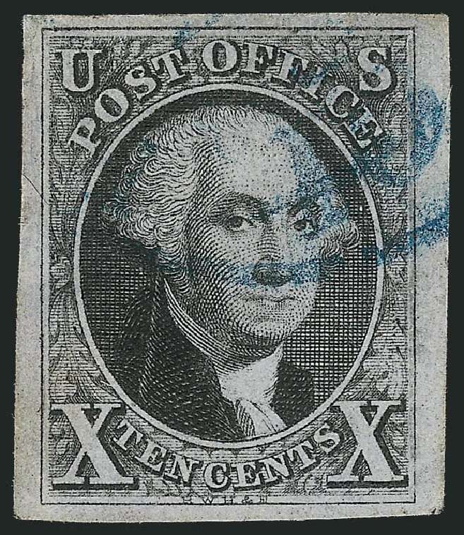 US Stamp Values Scott 2: 1847 10c Franklin. Robert Siegel Auction Galleries, Jul 2013, Sale 1050, Lot 58
