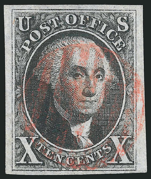 US Stamp Values Scott 2: 1847 10c Franklin. Robert Siegel Auction Galleries, Sep 2014, Sale 1078, Lot 58