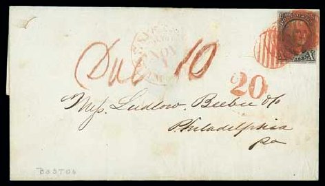 Cost of US Stamps Scott Catalogue 2: 1847 10c Franklin. Matthew Bennett International, Dec 2007, Sale 324, Lot 1039