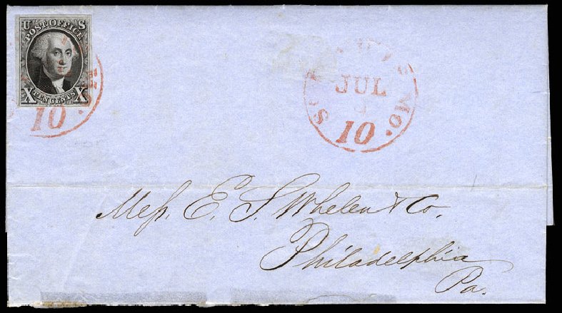Costs of US Stamp Scott Catalog # 2 - 1847 10c Franklin. Cherrystone Auctions, Jan 2015, Sale 201501, Lot 29