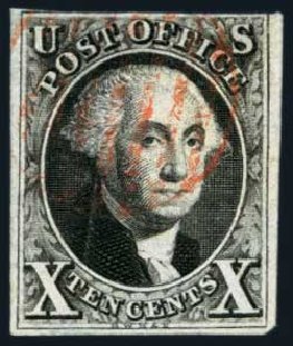 US Stamps Value Scott Catalogue 2 - 1847 10c Franklin. Harmer-Schau Auction Galleries, Aug 2014, Sale 102, Lot 1619
