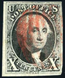 US Stamps Value Scott Cat. # 2 - 10c 1847 Franklin. Harmer-Schau Auction Galleries, Jun 2008, Sale 78, Lot 1229