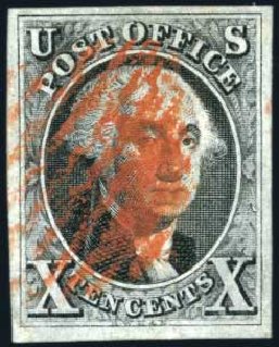Value of US Stamps Scott Catalogue #2 - 10c 1847 Franklin. Harmer-Schau Auction Galleries, Oct 2009, Sale 83, Lot 269