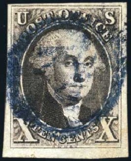 Values of US Stamp Scott Catalog 2: 10c 1847 Franklin. Harmer-Schau Auction Galleries, Feb 2010, Sale 84, Lot 1229