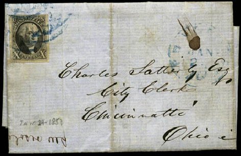 Price of US Stamp Scott Catalog #2: 1847 10c Franklin. Harmer-Schau Auction Galleries, Feb 2012, Sale 92, Lot 759