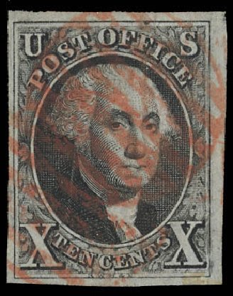 Values of US Stamp Scott Catalogue 2: 1847 10c Franklin. Daniel Kelleher Auctions, Feb 2013, Sale 634, Lot 699