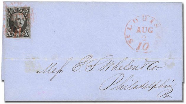 US Stamps Value Scott Catalogue #2: 1847 10c Franklin. Daniel Kelleher Auctions, Feb 2013, Sale 634, Lot 779