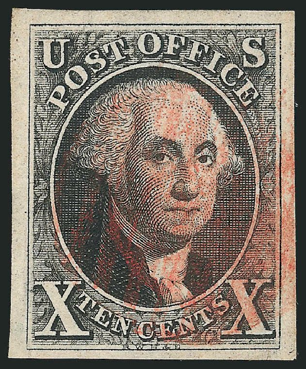 US Stamps Price Scott Cat. 2 - 1847 10c Franklin. Robert Siegel Auction Galleries, Mar 2012, Sale 1019, Lot 319