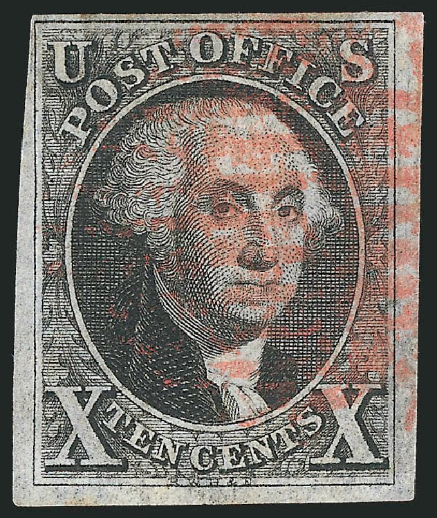 US Stamps Prices Scott Cat. 2 - 1847 10c Franklin. Robert Siegel Auction Galleries, Apr 2012, Sale 1023, Lot 2099